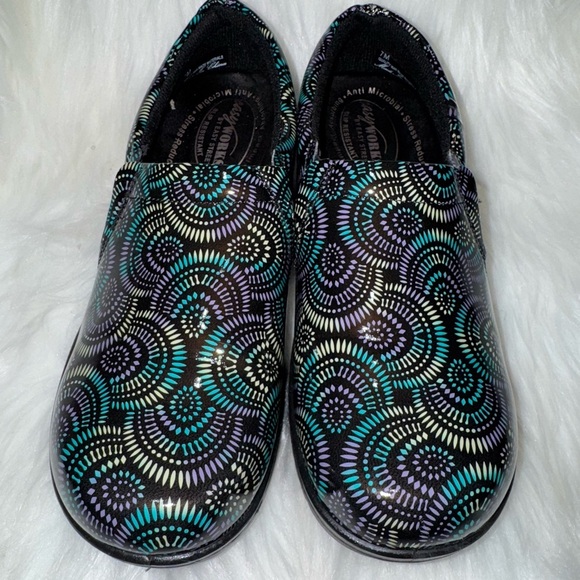 Easy Street Patterned Slip-On Shoes with Purple and Teal Accents - Picture 1 of 7